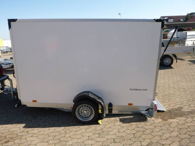 Humbaur Koffer Absenkanhänger mit E-Pumpe HKT 183117-18P, 100 km/h 1,8 t. 3100 x 1765 x 1800 mm